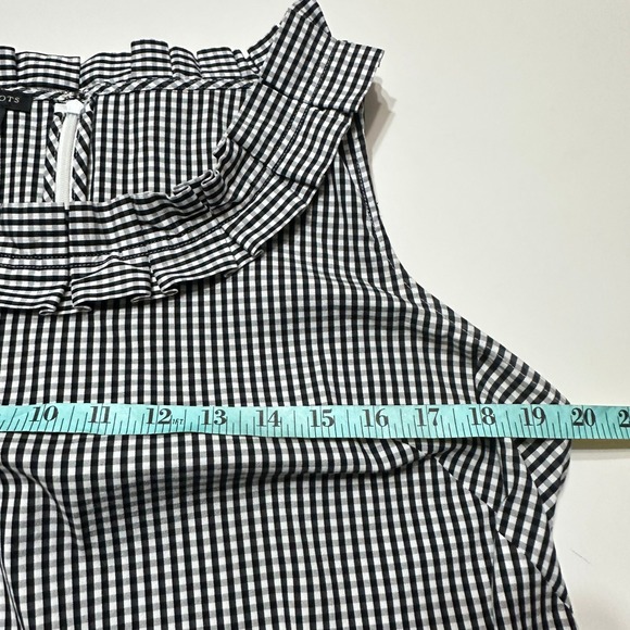 Talbots Women's Gingham Ruffle Neck Dress Womens 16 Preppy Classic UGA‎ Game Day - Picture 10 of 12